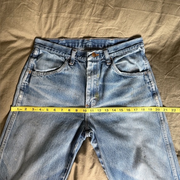 Vtg RUSTLER Thrashed Straight Jeans Mens 33x30 100% Cotton Distressed 90s Denim - Picture 8 of 11